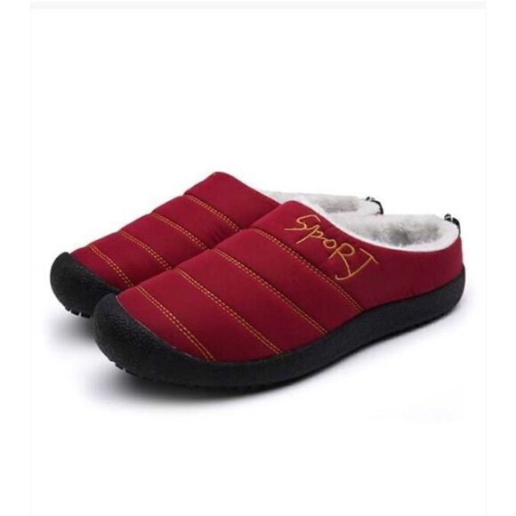 CEVILLE - L Sz 7.5 (38) Red Quilted Nylon Slippers. EVA Sole & Fleece Lining NWT - Picture 2 of 16